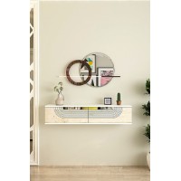Măsuţă de toaletă Hanah Home Meyra 120 White Travertine Silver imaginea #2 — magazin online Desire.md