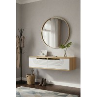 Măsuţă de toaletă Hanah Home Meyra 120 Sapphire Oak White Gold