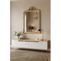 Măsuţă de toaletă Hanah Home Meyra 120 Sapphire Oak White Silver imaginea #3 — magazin online Desire.md