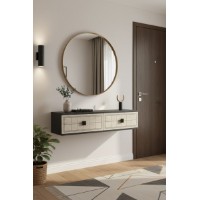 Măsuţă de toaletă Hanah Home Yuka 120 Anthracite Travertine