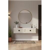Măsuţă de toaletă Hanah Home Yuka 120 White Travertine imaginea #2 — magazin online Desire.md