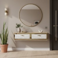 Măsuţă de toaletă Hanah Home Tuna 120 Sapphire Oak White Gold