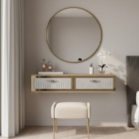 Măsuţă de toaletă Hanah Home Tuna 120 Sapphire Oak White Gold imaginea #2 — magazin online Desire.md