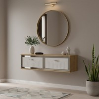 Măsuţă de toaletă Hanah Home Tuna 120 Sapphire Oak White Silver imaginea #2 — magazin online Desire.md