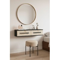 Măsuţă de toaletă Hanah Home Rany 120 Anthracite Travertine Silver