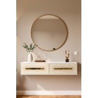 Măsuţă de toaletă Hanah Home Rany 120 White Travertine Gold imaginea #2 — magazin online Desire.md