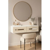 Măsuţă de toaletă Hanah Home Rany 120 White Travertine Gold imaginea #3 — magazin online Desire.md