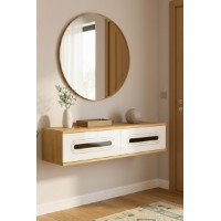 Măsuţă de toaletă Hanah Home Rany 120 Sapphire Oak White Gold