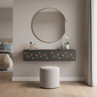 Туалетный столик Hanah Home Moka 120 Anthracite Gold фото №2 — интернет-магазин Desire.md