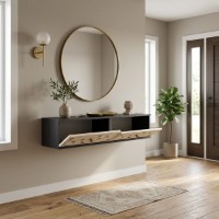 Туалетный столик Hanah Home Moka 120 Anthracite Travertine Gold фото №3 — интернет-магазин Desire.md