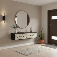 Măsuţă de toaletă Hanah Home Moka 120 Anthracite Travertine Silver imaginea #2 — magazin online Desire.md