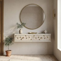 Măsuţă de toaletă Hanah Home Moka 120 White Travertine Gold imaginea #3 — magazin online Desire.md