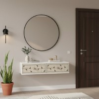 Măsuţă de toaletă Hanah Home Moka 120 White Travertine Silver imaginea #2 — magazin online Desire.md