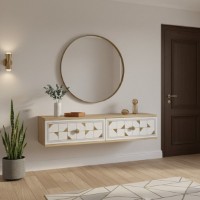 Măsuţă de toaletă Hanah Home Moka 120 Sapphire Oak White Gold