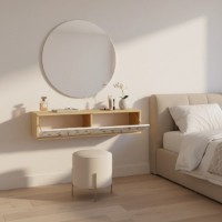 Măsuţă de toaletă Hanah Home Moka 120 Sapphire Oak White Silver imaginea #3 — magazin online Desire.md