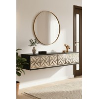 Măsuţă de toaletă Hanah Home Arex 120 Anthracite Travertine Silver