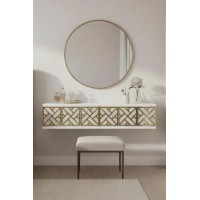 Măsuţă de toaletă Hanah Home Arex 120 White Travertine Gold imaginea #3 — magazin online Desire.md