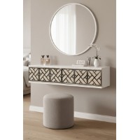 Măsuţă de toaletă Hanah Home Arex 120 White Silver Travertine imaginea #2 — magazin online Desire.md