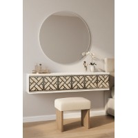 Măsuţă de toaletă Hanah Home Arex 120 White Silver Travertine imaginea #3 — magazin online Desire.md
