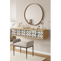 Măsuţă de toaletă Hanah Home Arex 120 Sapphire Oak White Silver