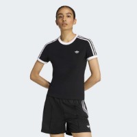 Tricou de dame Adidas 3S Slim Black/White, s.S