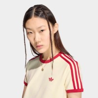 Tricou de dame Adidas 3 Stripes Slim Warm Vanilla/Team Victory Red, s.XS imaginea #4 — magazin online Desire.md