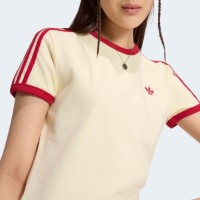 Tricou de dame Adidas 3 Stripes Slim Warm Vanilla/Team Victory Red, s.XS imaginea #5 — magazin online Desire.md