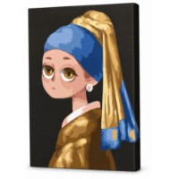 Картина по номерам Art Gallery Econom Мультяшная девушка с жемчужной сережкой 40x50cm (GX43056)