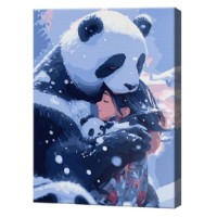 Tablou pe numere Art Gallery Econom Îmbrățișare cu panda 30x40cm (EX8433)