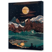 Картина по номерам Art Gallery Econom Полнолуние над горами 30x40cm (EX7696)