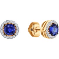 Cercei din aur cu diamante și safire Diamant 9103011519132 1,56g imaginea #2 — magazin online Desire.md