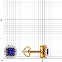 Cercei din aur cu diamante și safire Diamant 9103011519132 1,56g imaginea #3 — magazin online Desire.md