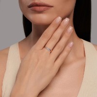 Inel din aur cu diamante Diamant 9103012461690 s.17,5 1,63g imaginea #2 — magazin online Desire.md