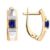 Cercei din aur cu diamante și safire Diamant 9103014099440 2,78g