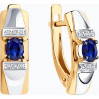 Cercei din aur cu diamante și safire Diamant 9103014099440 2,78g imaginea #2 — magazin online Desire.md
