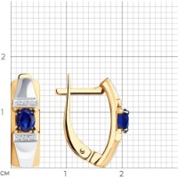Cercei din aur cu diamante și safire Diamant 9103014099440 2,78g imaginea #3 — magazin online Desire.md