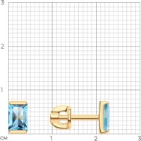 Cercei din aur cu topaz Diamant 9108232141544 1,86g imaginea #2 — magazin online Desire.md