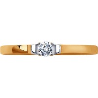 Inel din aur cu zirconiu Diamant 9116017303285 s.15,5 1,05g imaginea #3 — magazin online Desire.md
