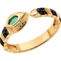 Inel din aur cu smaralde și spinel Diamant 9116020715112 s.18 2,61g