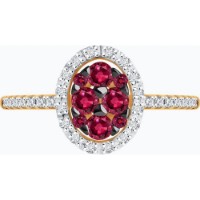 Inel din aur cu diamante si rubine Diamant 9121008095278 s.17,5 2,16g imaginea #3 — magazin online Desire.md