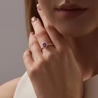 Inel din aur cu diamante si rubine Diamant 9121008095278 s.17,5 2,16g imaginea #4 — magazin online Desire.md