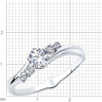 Inel din aur alb cu zirconii Diamant 9139020351722 s.19 1,55g imaginea #2 — magazin online Desire.md