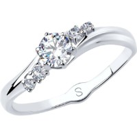 Inel din aur alb cu zirconii Diamant 9139020351722 s.19 1,55g