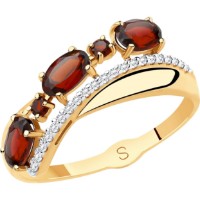 Inel din aur cu granat si zirconii Diamant 9139021993754 s.18,5 1,96g