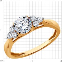 Inel din aur cu zirconii Diamant 9139022767101 s.16,5 2,22g imaginea #2 — magazin online Desire.md