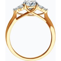 Inel din aur cu zirconii Diamant 9139022767101 s.16,5 2,22g imaginea #4 — magazin online Desire.md