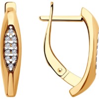 Cercei din aur cu zirconiu Diamant 9139024321936 2,81g