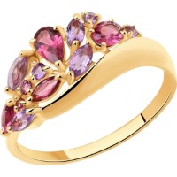 Inel din aur cu pietre semipretioase SokoDiamantlov 9139027960583 s.18 1,83g