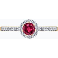 Inel din aur cu diamante si rubine Diamant 9145017343939 s.16 1,82g imaginea #5 — magazin online Desire.md