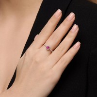 Inel din aur cu diamante si rubine Diamant 9145017343939 s.16 1,82g imaginea #2 — magazin online Desire.md